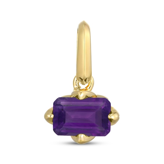 STUDIO BY KAY Emerald-Cut Amethyst East-West Charm 24K Yellow Gold Vermeil Sterling Silver