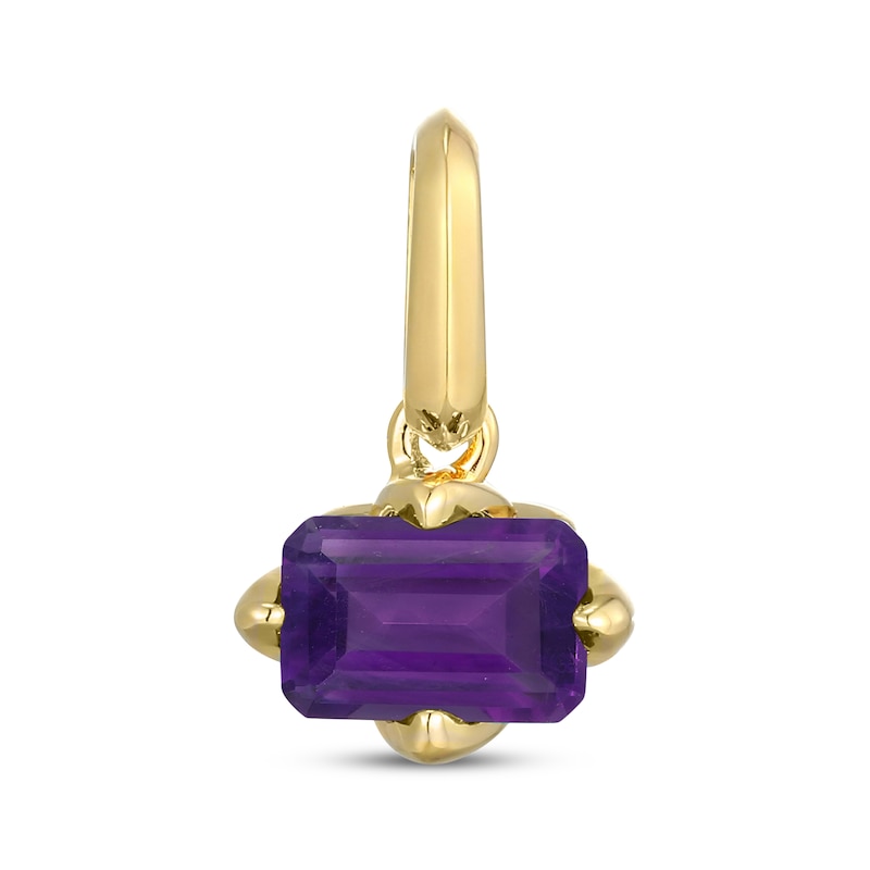 Main Image 1 of STUDIO BY KAY Emerald-Cut Amethyst East-West Charm 24K Yellow Gold Vermeil Sterling Silver