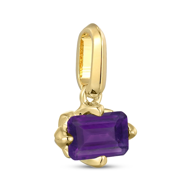 Main Image 2 of STUDIO BY KAY Emerald-Cut Amethyst East-West Charm 24K Yellow Gold Vermeil Sterling Silver