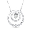 Thumbnail Image 1 of Mom + Me Heart-Shaped Lab-Grown Diamond Double Circle Necklace 3/8 ct tw 10K White Gold 18"