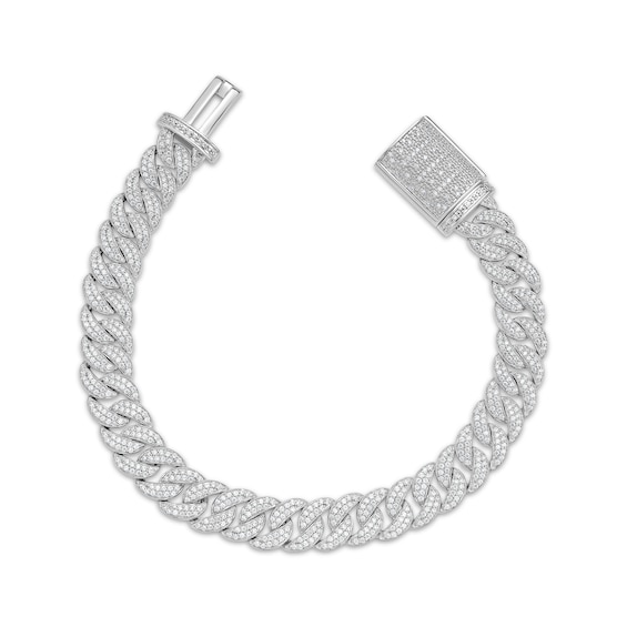 KAY Lab-Grown Diamonds Men's Cuban Curb Chain Bracelet 4 ct tw Sterling Silver 8.5"