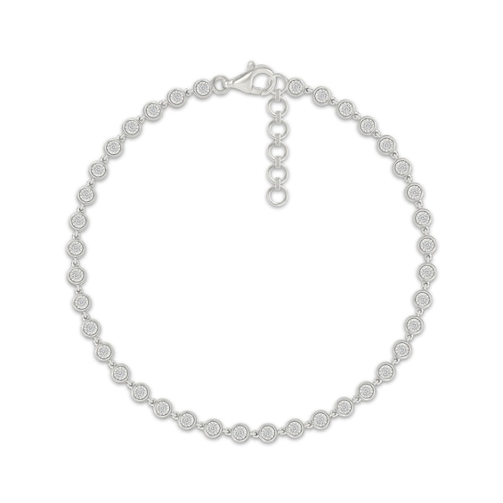 KAY Lab-Grown Diamonds Circle Link Anklet 1/3 ct tw Sterling Silver 10"