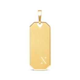 JAXXON Men's Collection Dog Tag Charm Yellow Ion-Plated Stainless Steel