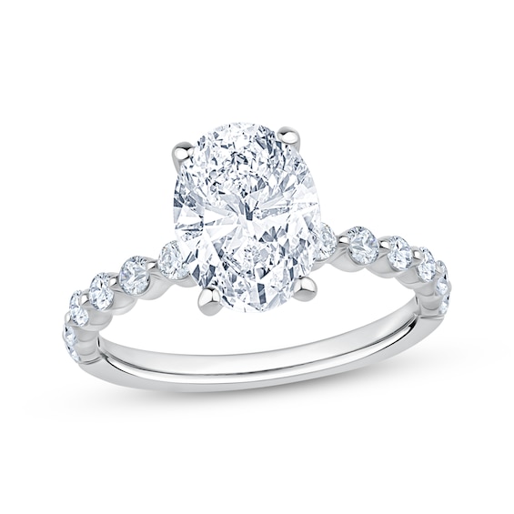 Now + Forever Lab-Grown Diamonds Certified Oval-Cut Engagement Ring 2-1/2 ct tw 14K White Gold