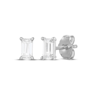 Rocksbox The Nora Baguette-Cut Lab Grown Diamond Solitaire Stud Earrings 3/8 ct tw Sterling Silver (I/SI2)