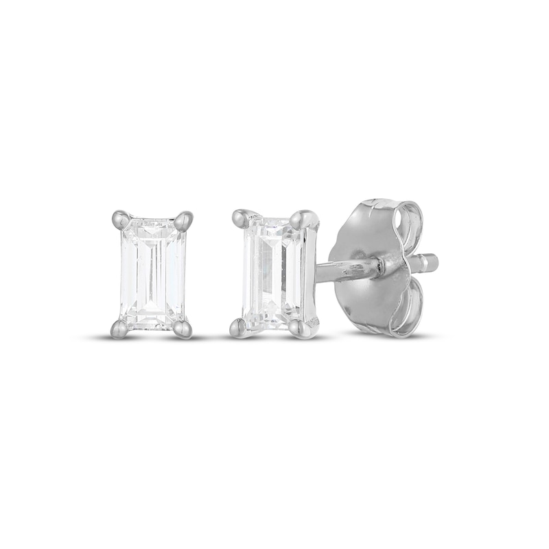 Main Image 1 of Rocksbox The Nora Baguette-Cut Lab Grown Diamond Solitaire Stud Earrings 3/8 ct tw Sterling Silver (I/SI2)