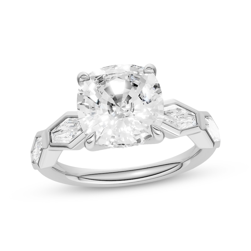 Main Image 1 of Now + Forever Lab-Grown Diamonds Certified Cushion-Cut Hidden Halo Engagement Ring 3-3/4 ct tw 14K White Gold