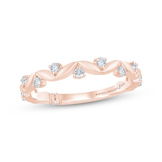 Monique Lhuillier Bliss Certified Lab-Grown Diamond Wedding Band 1/4 ct tw 18K Rose Gold