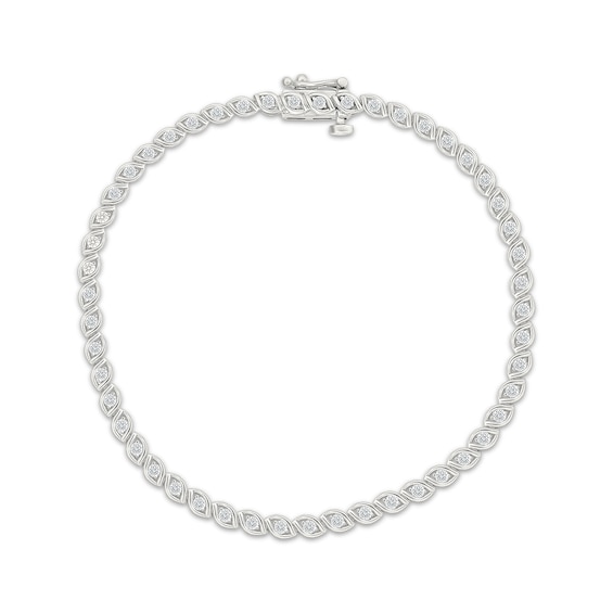 Diamond Marquise Link Bracelet 1 ct tw 10K White Gold 7"