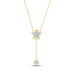KAY Lab-Grown Diamonds Star-Shaped & Round-Cut "Y" Necklace 5/8 ct tw 10K Yellow Gold 18"