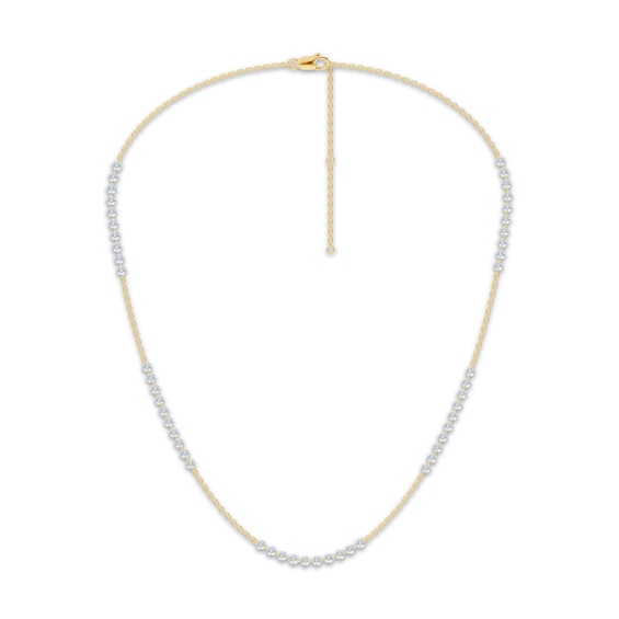 KAY Lab-Grown Diamonds Pierced Station Necklace 5 ct tw 10K Yellow Gold 18"