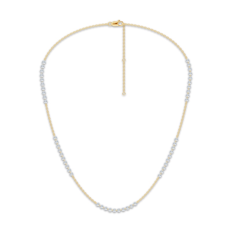 Main Image 1 of KAY Lab-Grown Diamonds Pierced Station Necklace 5 ct tw 10K Yellow Gold 18"