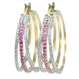 Triple Hoop Birthstone Earrings (1 Stone)