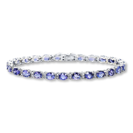 Tanzanite Bracelet 1/2 ct tw Diamonds Sterling Silver