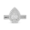 Thumbnail Image 3 of Neil Lane Artistry Pear-Shaped Lab-Grown Diamond Double Halo Bridal Set 2 ct tw 14K White Gold