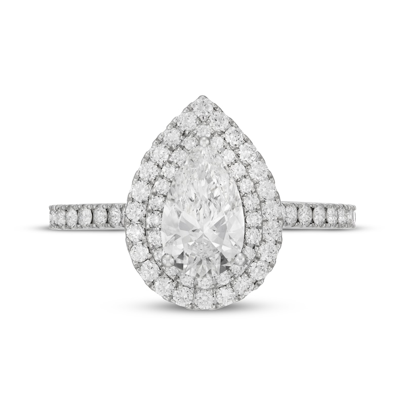 Main Image 3 of Neil Lane Artistry Pear-Shaped Lab-Grown Diamond Double Frame Engagement Ring 1-3/4 ct tw 14K White Gold