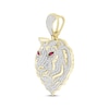 Thumbnail Image 1 of Men's Diamond & Lab-Created Ruby Tiger Charm 7/8 ct tw Round-cut 10K Yellow Gold