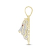 Thumbnail Image 2 of Men's Diamond & Lab-Created Ruby Tiger Charm 7/8 ct tw Round-cut 10K Yellow Gold