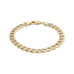 Solid Link 5.2mm Curb Chain Bracelet 10K Yellow Gold 7.5”