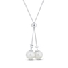 Cultured Pearl Lariat Necklace Sterling Silver 28.5"