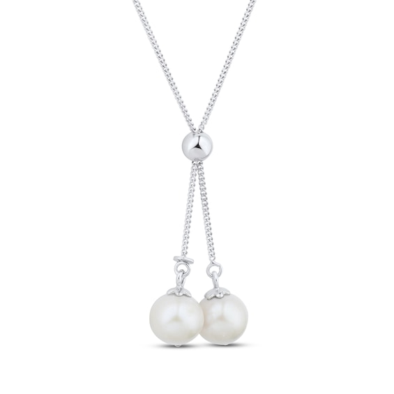 Kay Cultured Pearl Lariat Necklace Sterling Silver 28.5"