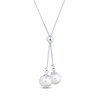 Cultured Pearl Lariat Necklace Sterling Silver 28.5"