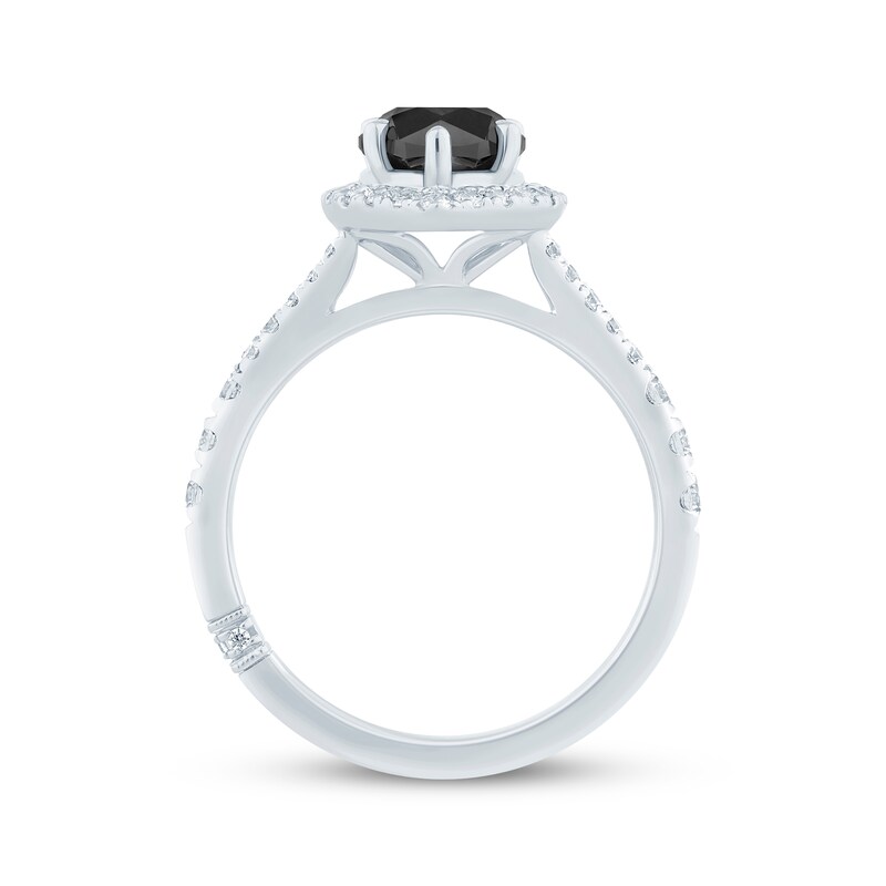 Monique Lhuillier Bliss Marquise-Cut Black & White Diamond Engagement Ring 2-1/2 ct tw 14K White Gold