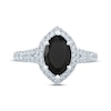 Monique Lhuillier Bliss Marquise-Cut Black & White Diamond Engagement Ring 2-1/2 ct tw 14K White Gold