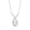 Thumbnail Image 2 of Love Entwined Dancing Diamond Necklace 1/5 ct tw Sterling Silver 18&quot;