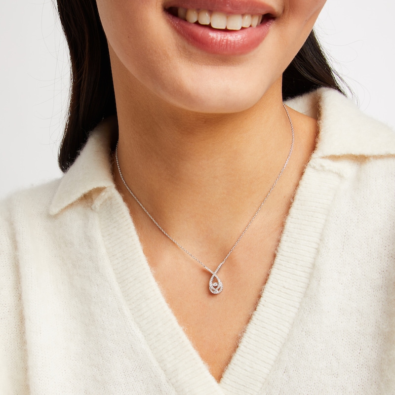 Main Image 4 of Love Entwined Dancing Diamond Necklace 1/5 ct tw Sterling Silver 18&quot;