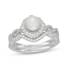 Thumbnail Image 1 of Neil Lane Akoya Cultured Pearl & Diamond Halo Bridal Set 1/2 ct tw 14K White Gold
