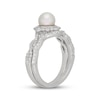 Thumbnail Image 2 of Neil Lane Akoya Cultured Pearl & Diamond Halo Bridal Set 1/2 ct tw 14K White Gold