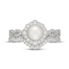 Thumbnail Image 3 of Neil Lane Akoya Cultured Pearl & Diamond Halo Bridal Set 1/2 ct tw 14K White Gold