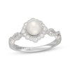 Thumbnail Image 4 of Neil Lane Cultured Akoya Pearl & Diamond Halo Engagement Ring 3/8 ct tw 14K White Gold