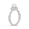 Thumbnail Image 5 of Neil Lane Cultured Akoya Pearl & Diamond Halo Engagement Ring 3/8 ct tw 14K White Gold