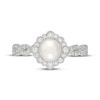 Thumbnail Image 6 of Neil Lane Cultured Akoya Pearl & Diamond Halo Engagement Ring 3/8 ct tw 14K White Gold