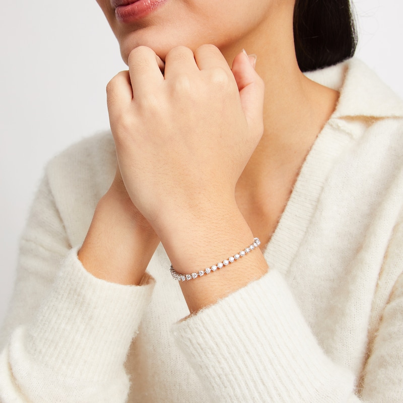 Main Image 3 of KAY Lab-Grown Diamonds Line Bracelet 4 ct tw 14K White Gold 7.25&quot;