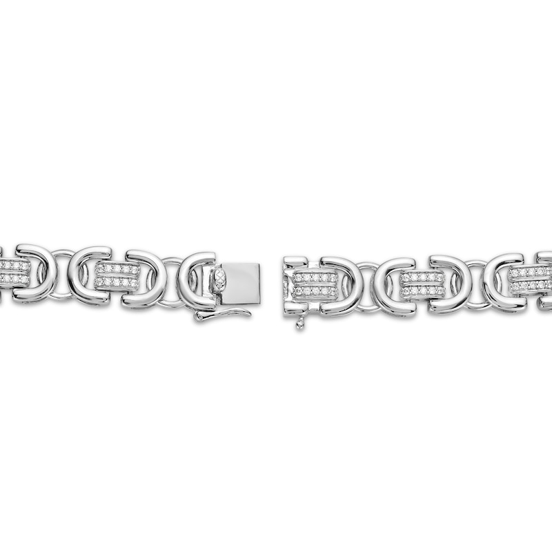 Men's Diamond Link Necklace 2-1/2 ct tw Sterling Silver 20"