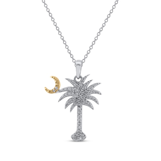 Sterling Silver Diamond 1/10 CT TW Moon Pendant Sterling Silver Diamond 1/10 CT TW Moon Pendant