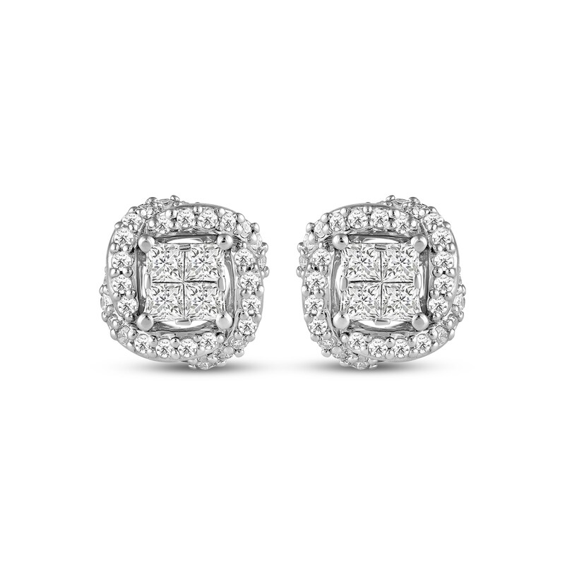 Main Image 2 of Hallmark Diamonds One Love Swirl Knot Earrings 1/3 ct tw Sterling SIlver