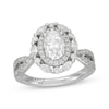 Thumbnail Image 1 of Neil Lane Artistry Oval-Cut Lab-Grown Diamond Double Halo Engagement Ring 2 ct tw 14K White Gold