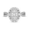 Thumbnail Image 3 of Neil Lane Artistry Oval-Cut Lab-Grown Diamond Double Halo Engagement Ring 2 ct tw 14K White Gold