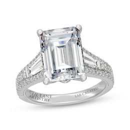 Neil Lane Artistry Emerald-Cut Lab-Grown Diamond Engagement Ring 7-3/8 ct tw 14K White Gold