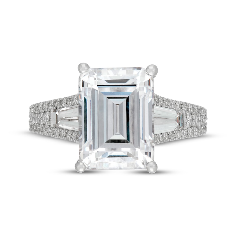 Main Image 6 of Neil Lane Artistry Emerald-Cut Lab-Grown Diamond Engagement Ring 7-3/8 ct tw 14K White Gold