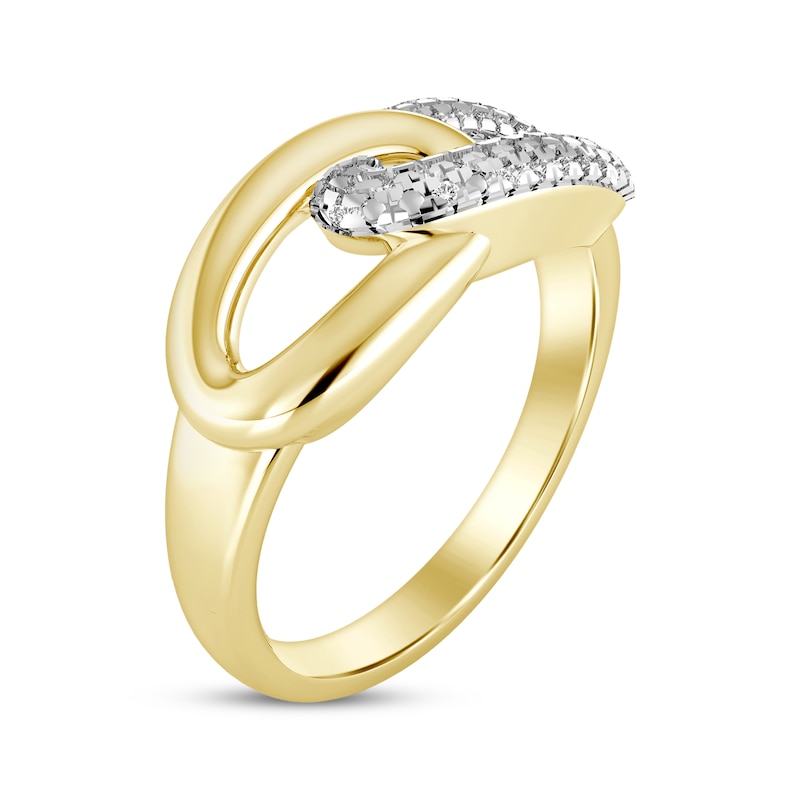 Main Image 2 of Linked Always Diamond Chain Link Ring 1/10 ct tw 10K Yellow Gold
