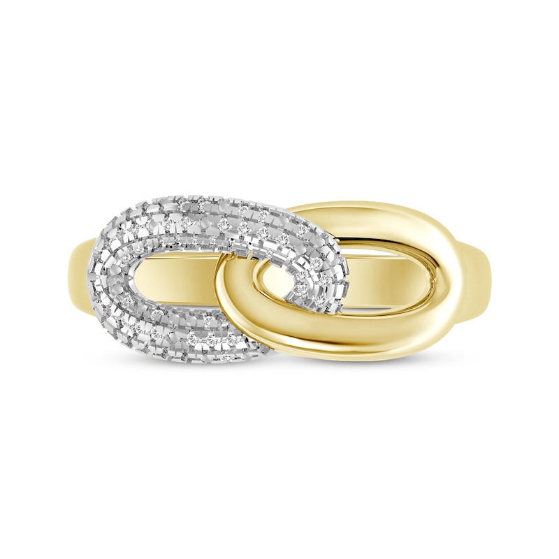 Main Image 3 of Linked Always Diamond Chain Link Ring 1/10 ct tw 10K Yellow Gold