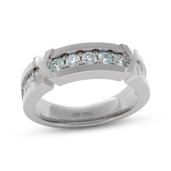 Men's THE LEO First Light Diamond Wedding Band 1 ct tw 14K White Gold