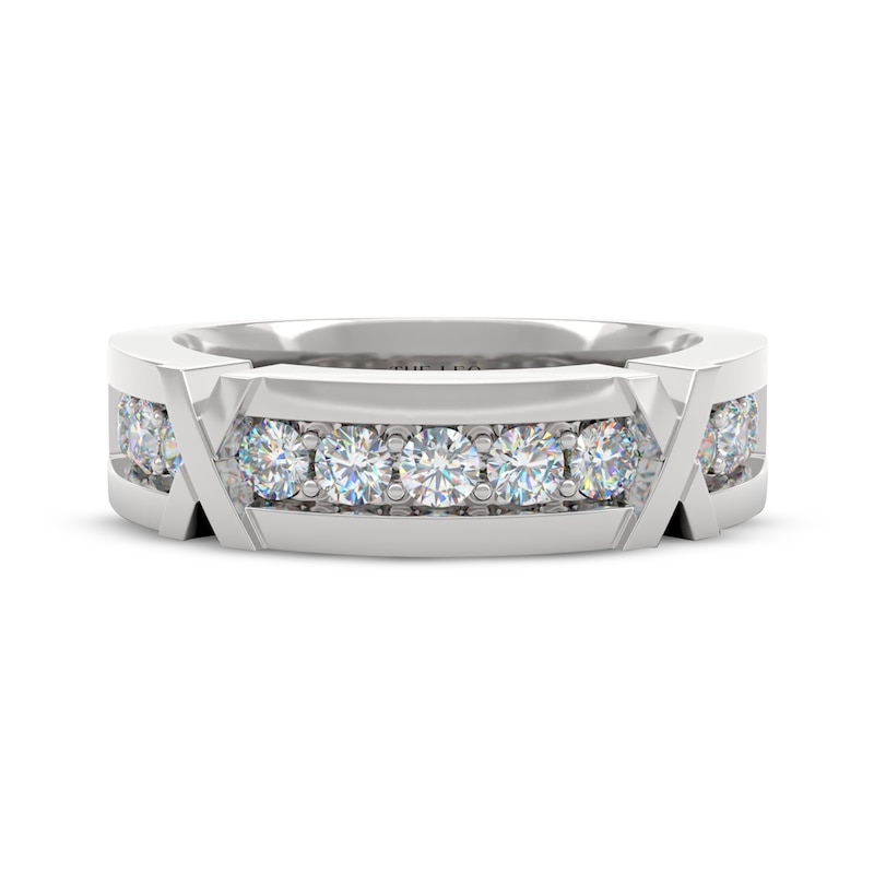 Main Image 3 of Men's THE LEO First Light Diamond Wedding Band 1 ct tw 14K White Gold