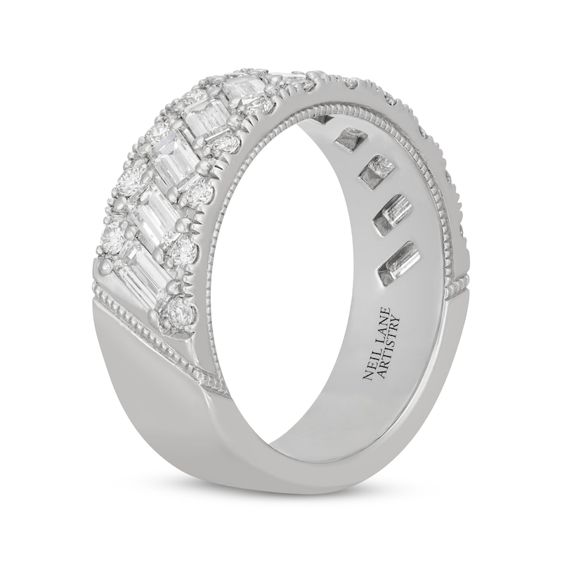 Neil Lane Artistry Baguette & Round-Cut Lab-Created Diamond Anniversary Ring 1-1/2 ct tw 14K White Gold