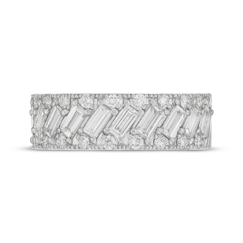 Neil Lane Artistry Baguette & Round-Cut Lab-Created Diamond Anniversary Ring 1-1/2 ct tw 14K White Gold